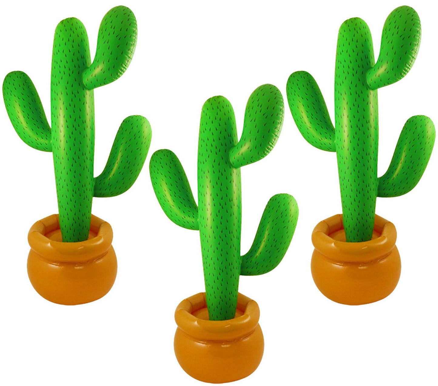 PACK OF 3 JUMBO INFLATABLE CACTUS 86 CM MEXICAN SCENE SETTER PARTY DECORATION - Labreeze