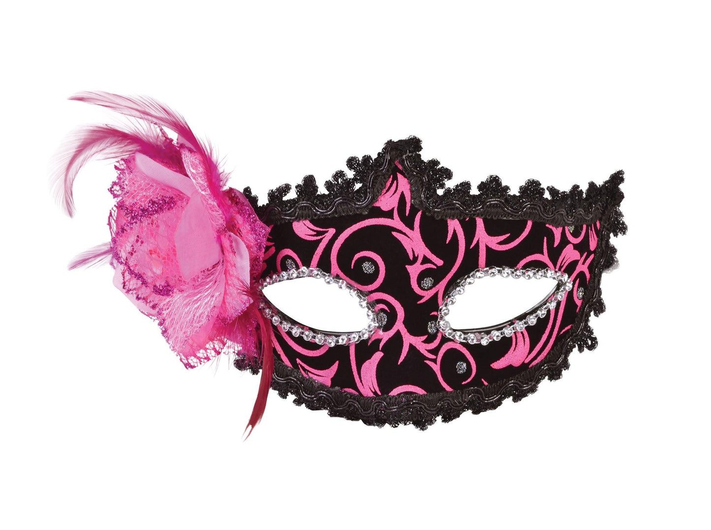 Pink/Black with Side Feather Mask - Labreeze