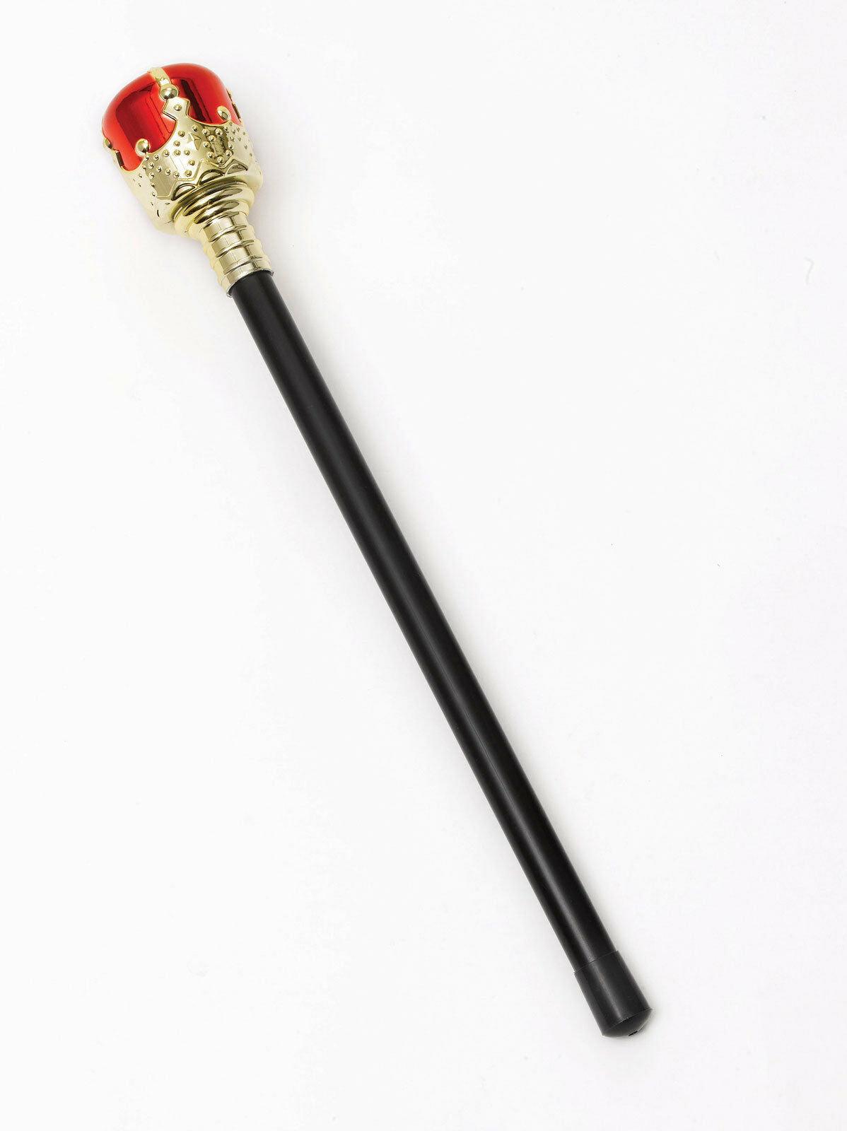 Plastic Royal Scepter Red/Black King Queen Xmas Fancy Dress Prop - Labreeze