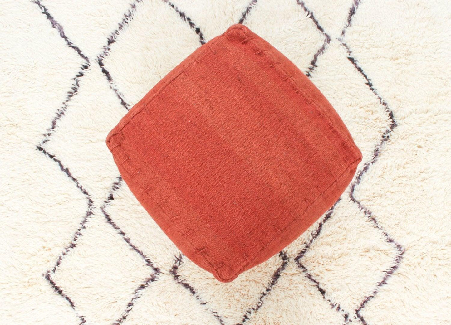 Pouf Hand designed JUTE ( RUST) home decor item - Labreeze