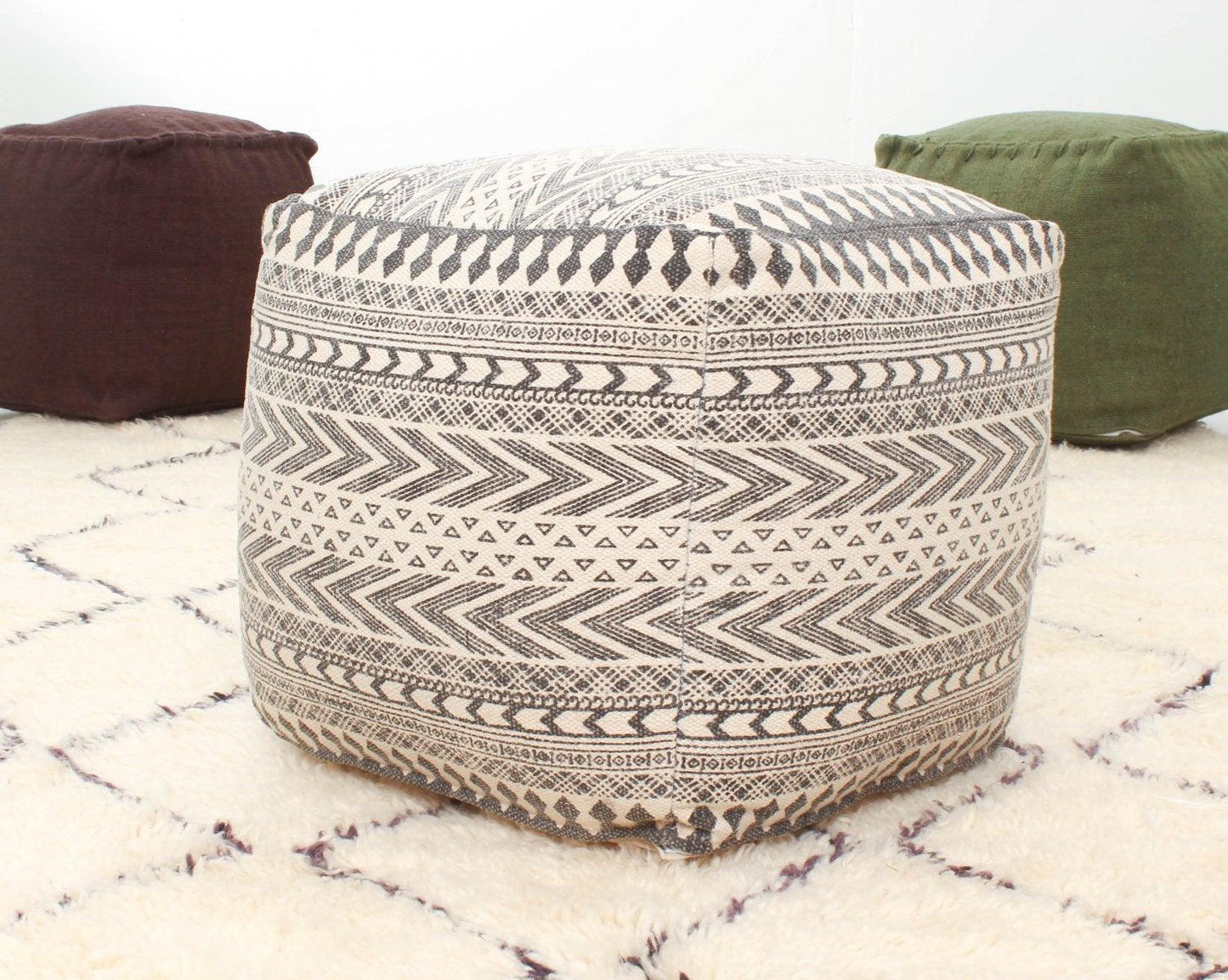 Pouf Moroccan hand designed leather pouf (MARRAKECH) - Labreeze