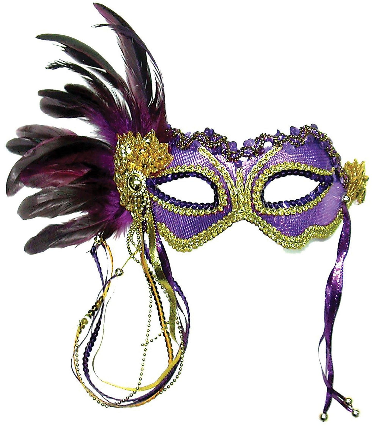 Purple Side Feather Mask - Labreeze