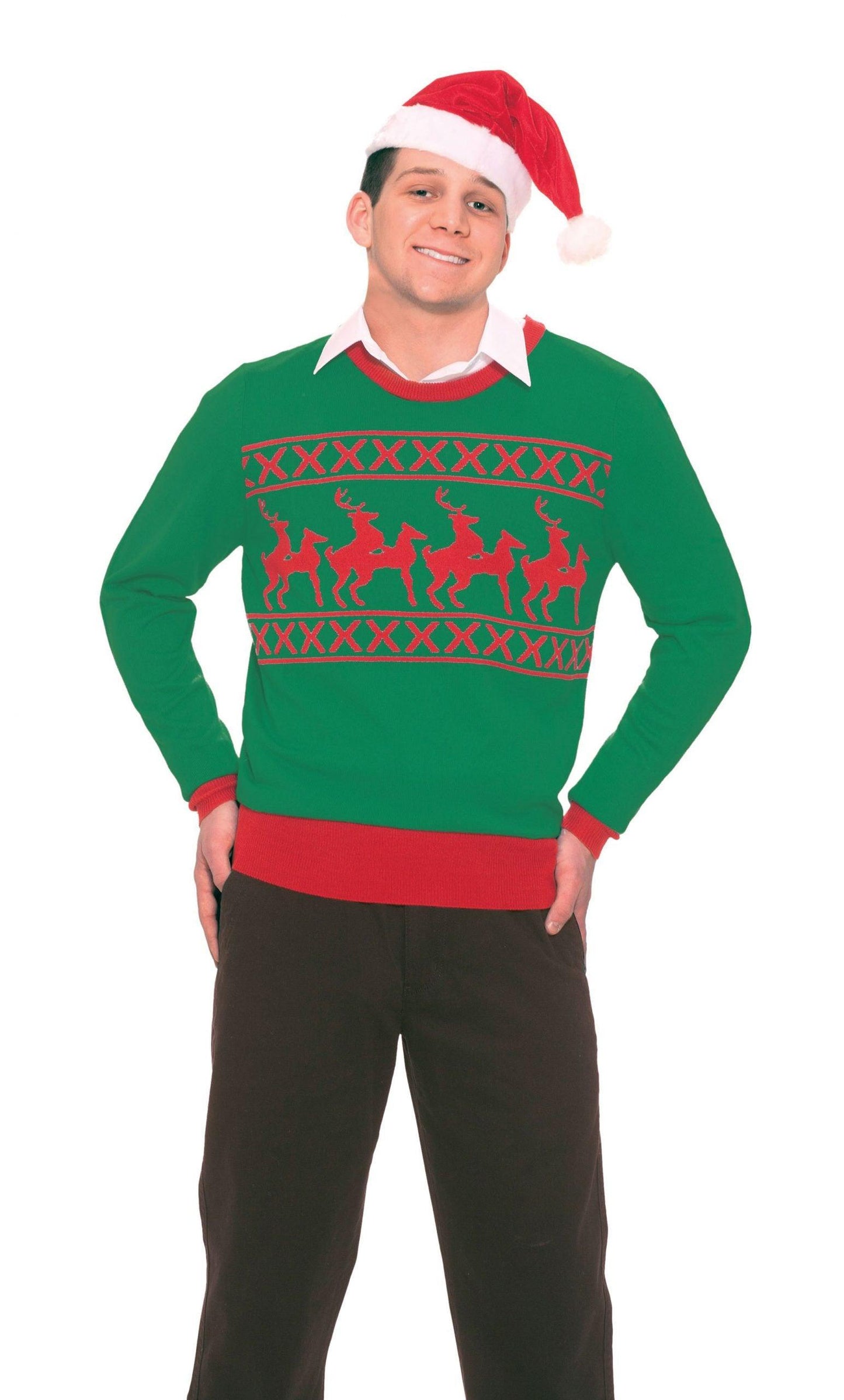 Reindeer Games Sweater Adults Christmas Fancy Dress Xmas Accessory - Labreeze