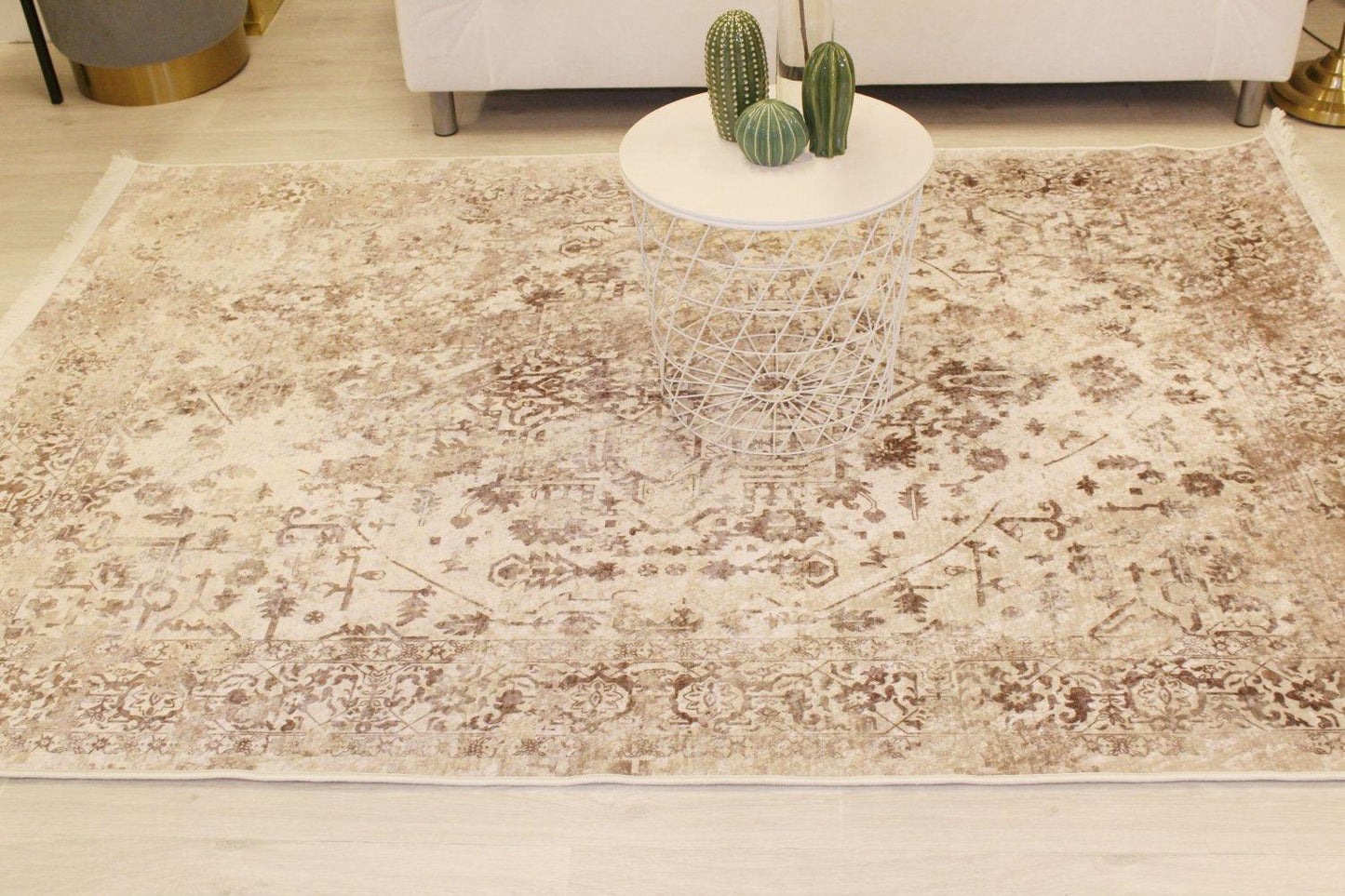 Round rug mateur (BEIGE) for fancy living room - Labreeze