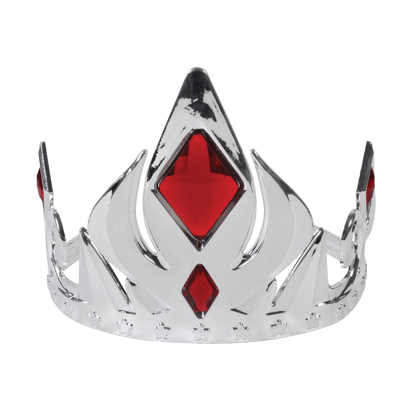 Silver Crown Tiara with Red Stones - Labreeze