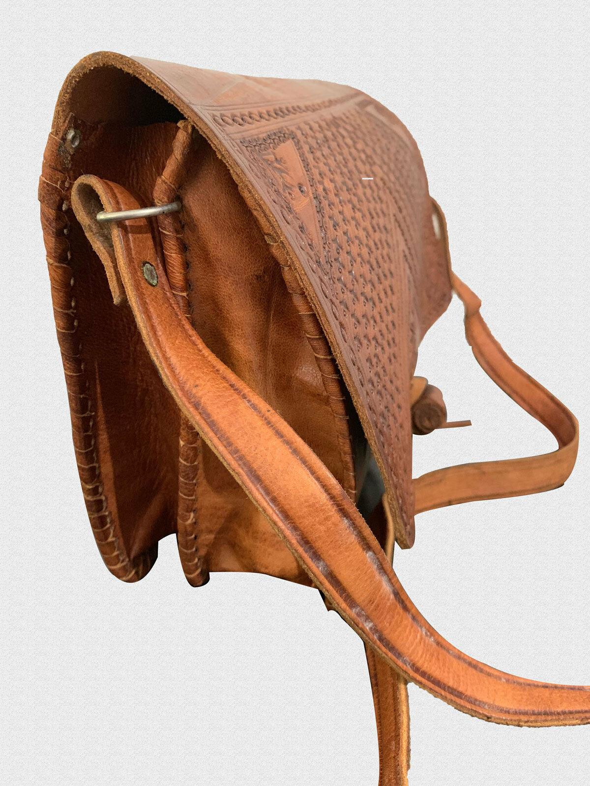 Small Sadler Bag Handbag Travel Bag Real Leather Moroccan Handmade - Labreeze