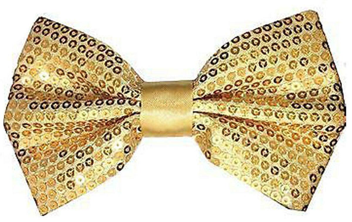 Sparkling Gold Sequin Hat Braces Dicky Dickie Bow Tie Fancy Party Accessory Set - Labreeze