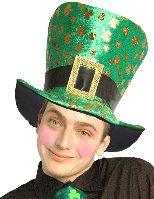 St Patrick’s Adults Irish Hot Stamp Shamrock Hat Fancy Dress Accessory - Labreeze