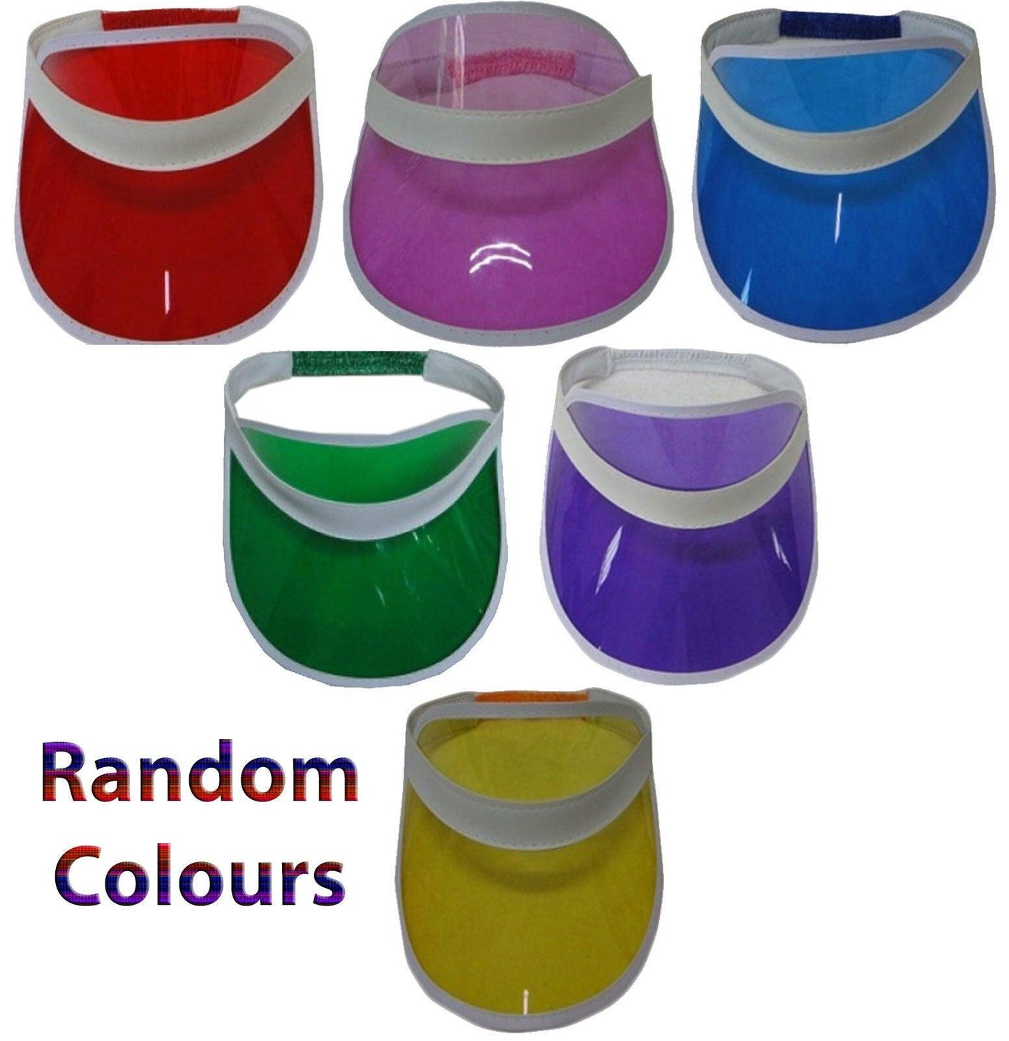 SUN VISOR PACK 1980s POKER HAT GOLF NEON STAG HEN NIGHTS FANCY DRESS - Labreeze