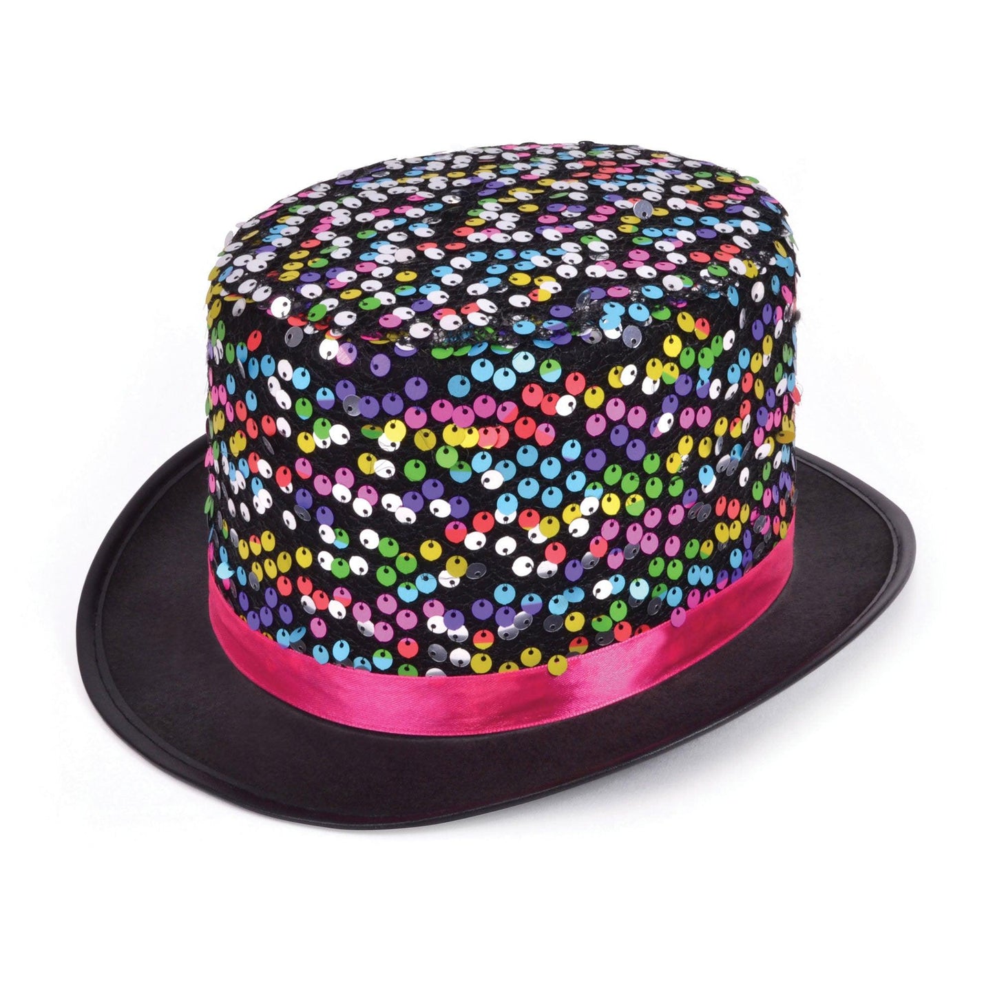 Top Hat Black Multi Sequin Party Hat shimmer work - Labreeze
