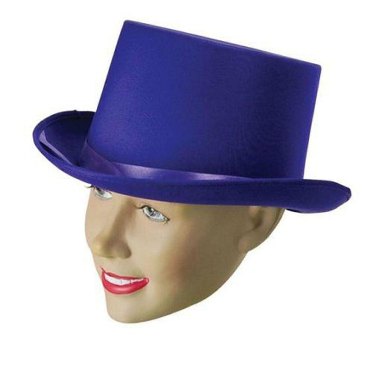 Top Hat Satin Premum Quality Fancy Dress Black Red White Green Purple Pink - Labreeze