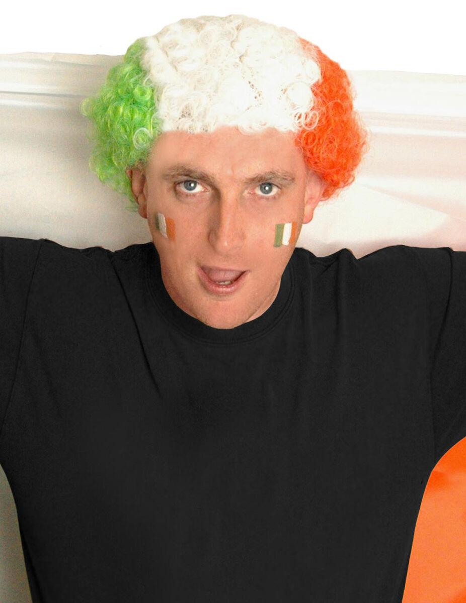 Unisex Irish National Flag Style Curly Wig Afro Hair Fancy Dress Party Accessory - Labreeze