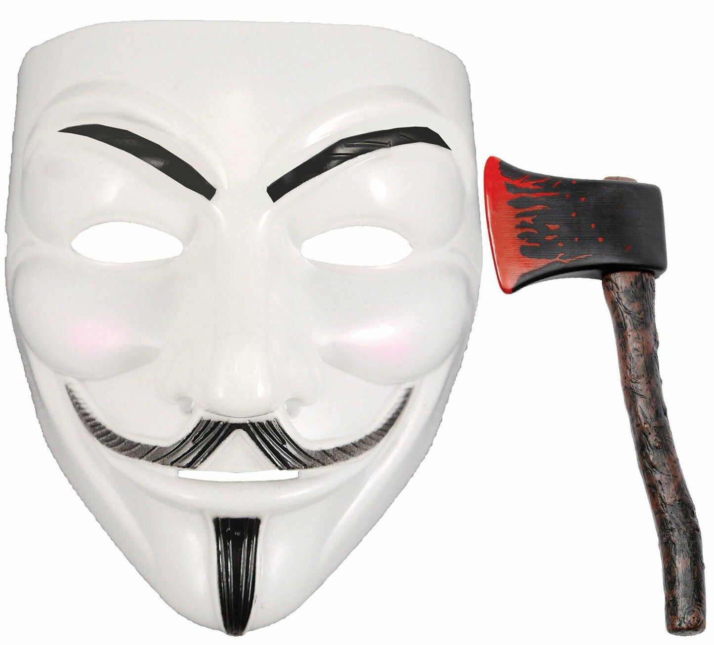 V for Vendetta Face Mask Bloody Axe Purge Anonymous Ghost Halloween Party Set - Labreeze