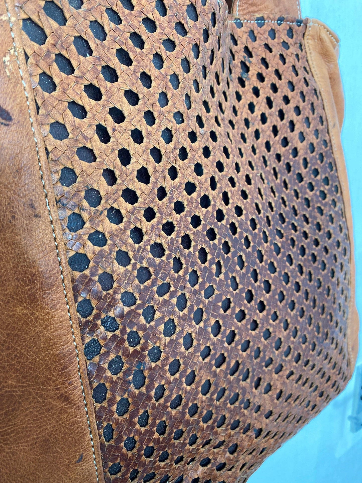 Vintage rusted handmade real leather shoulder handbag Moroccan bag - Labreeze