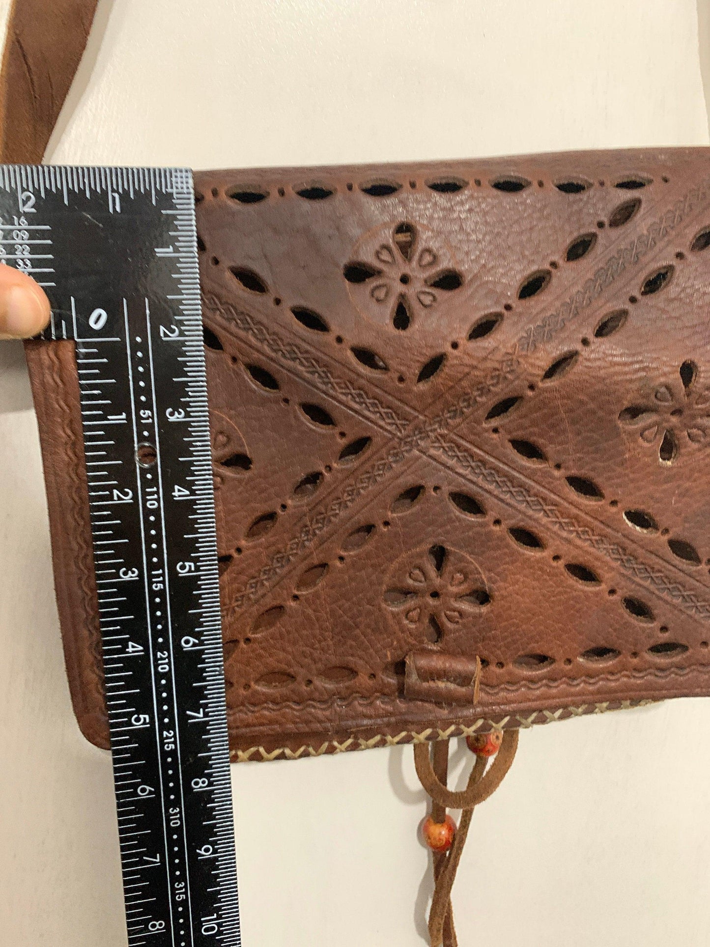 Vintage rusted handmade real leather shoulder handbag Moroccan bag - Labreeze