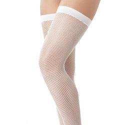 White Stretchy Fishnet Hosiery - Labreeze