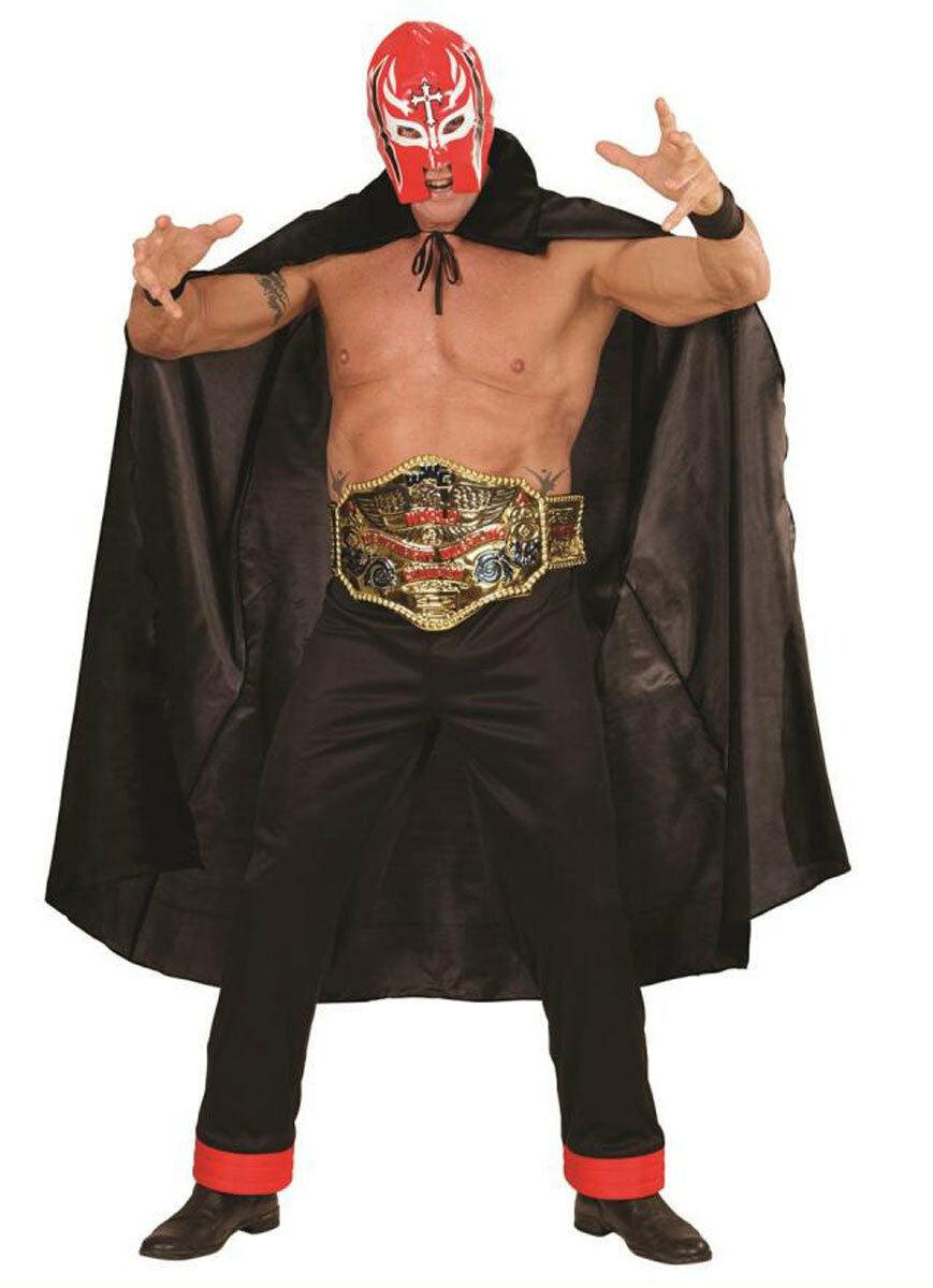 Widmann PVC Wrestler Over the Head Printed Mask Mexican Sports Fancy Dress - Labreeze