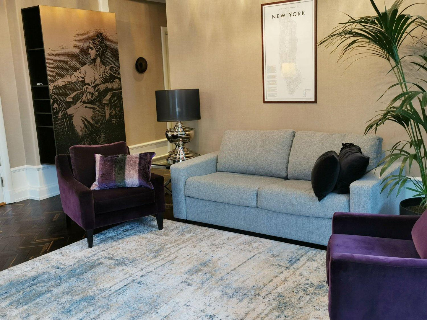 Wilton Rug Hand made Kebira (BLUE) for home decor - Labreeze