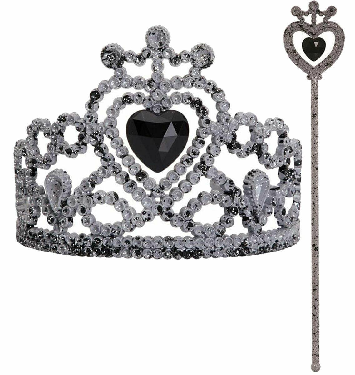 Zombie Tiara &Wand with Black Stone Halloween Horror Fancy Dress Party Set - Labreeze