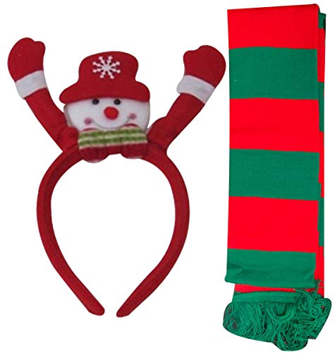The Best Red and Green Snowman Aliceband