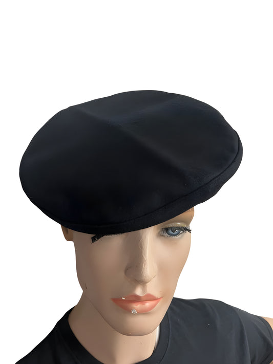 Black Wool French Beret Hat for Men and Women (55 Size) - Stylish Parisian Artist Beret Cap, Winter Warm Vintage Beret, Chic French Fashion Hat for Casual & Formal Wear