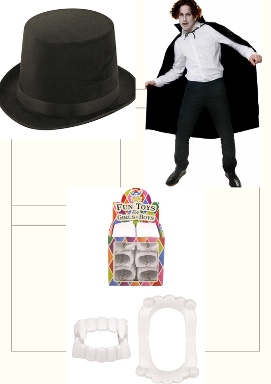 Victorian Vampire Gentleman Set - all included items on white background