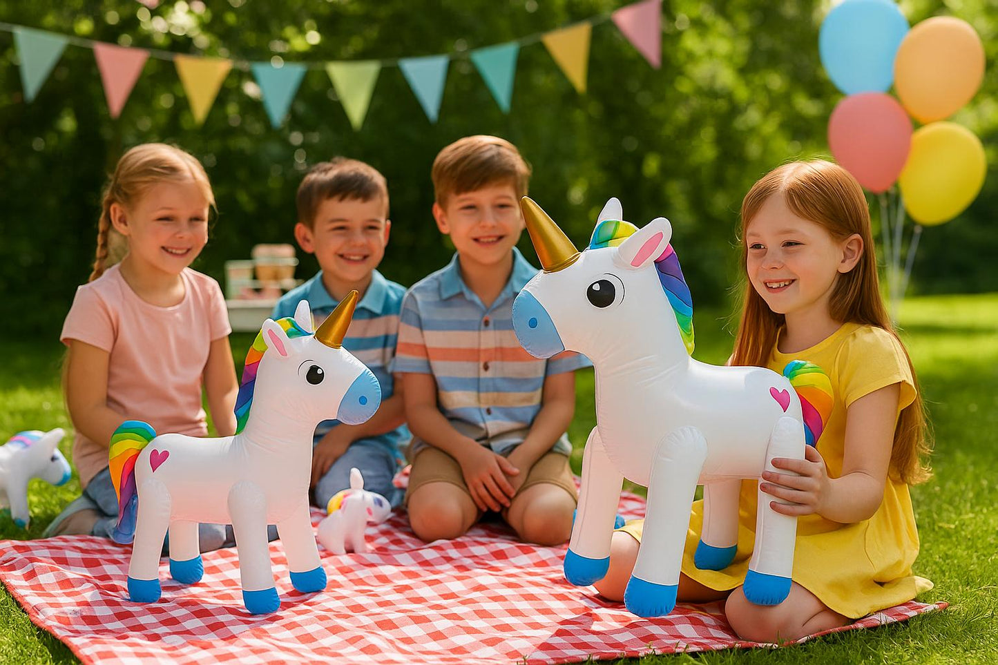 labreeze Inflatable Unicorn 53 x 35cm – Cute Blow-Up Party Decoration for Kids Birthdays, Paddling Pool Fun, Photo Booth Props, Unicorn-Themed Events & Summer Garden Celebrations