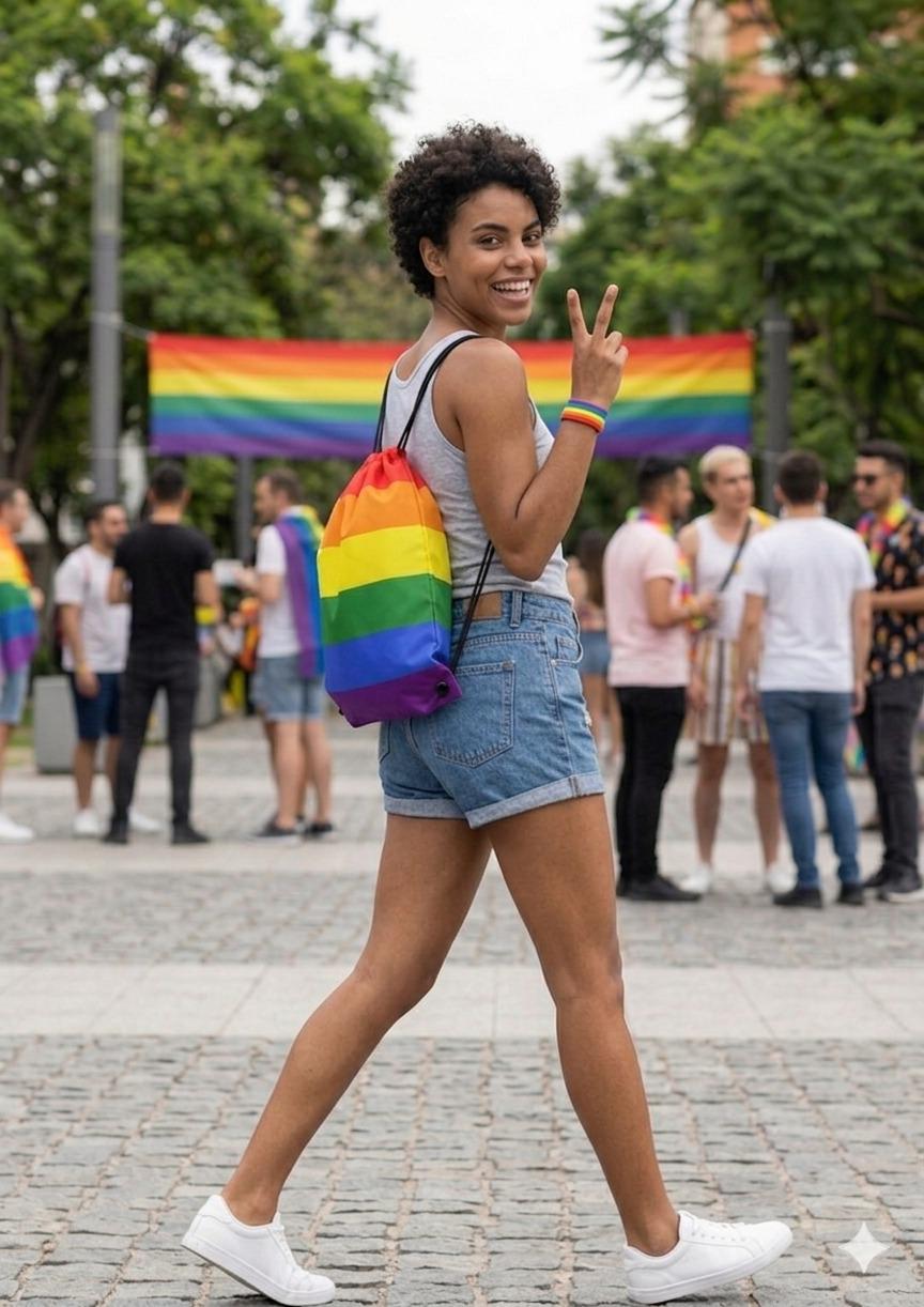 Pride Drawstring Bag with Rainbow Design – Lightweight Festival & Everyday Backpack - Labreeze Ltd