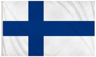 Finland Flag 5ft x 3ft – Finnish Polyester Nordic Cross Flag with Metal Eyelets & Double Stitched Seams - Labreeze Ltd