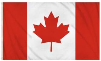 Canada Flag 5ft x 3ft – Canadian Polyester National Flag with Metal Eyelets & Double Stitched Seams - Labreeze Ltd