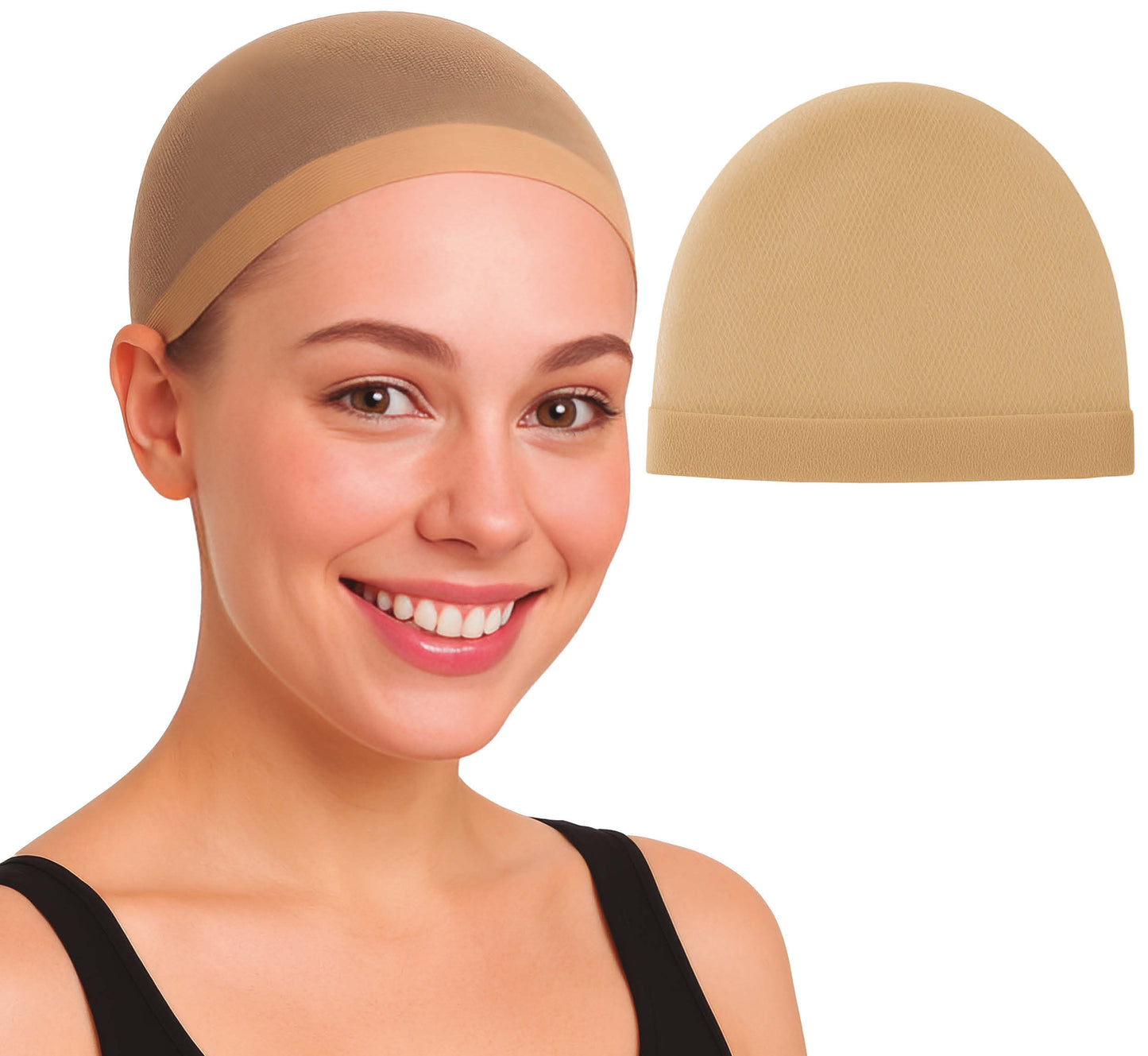 BAG WITH 2 WIG NETS, NATURAL COLOR