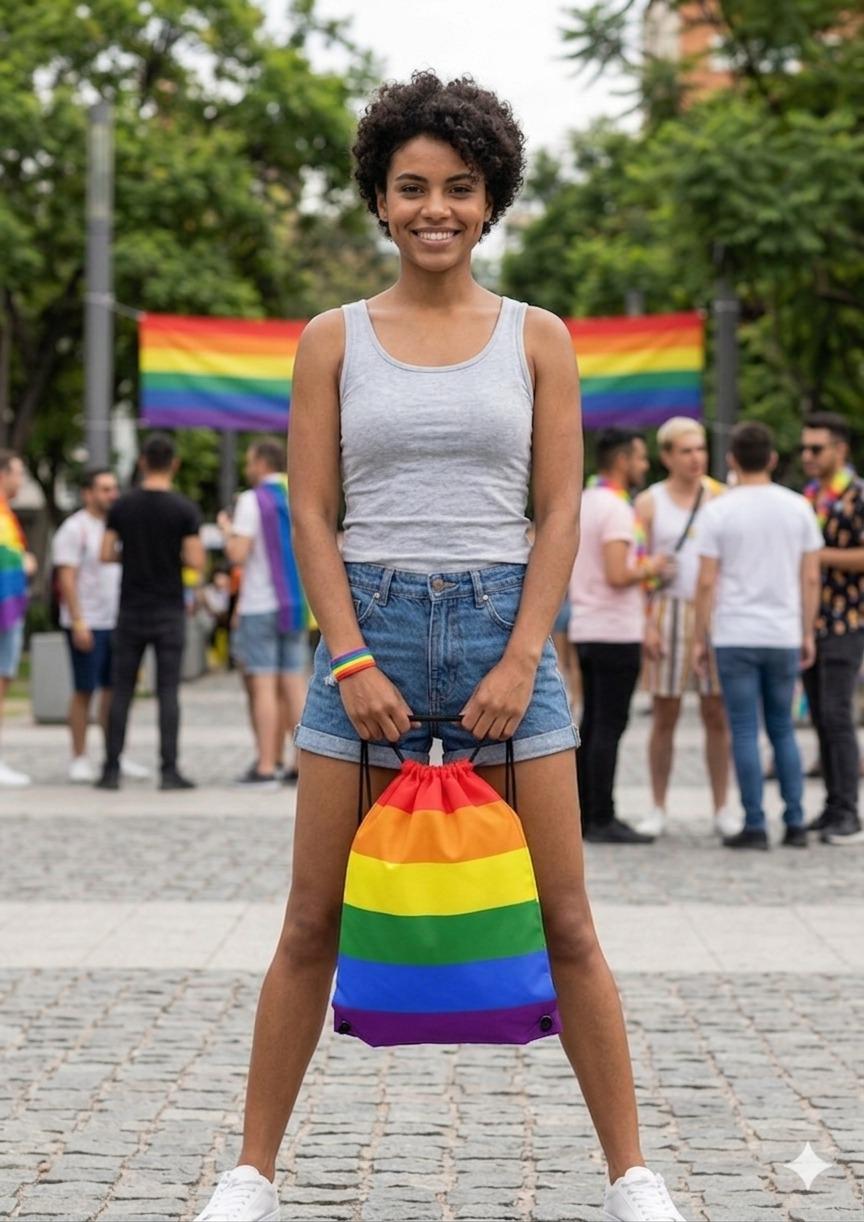 Pride Drawstring Bag with Rainbow Design – Lightweight Festival & Everyday Backpack - Labreeze Ltd