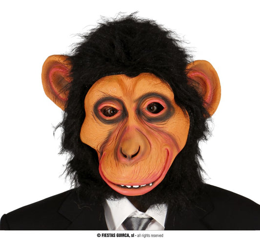 CHIMP MASK WITH HAIR, LATEX