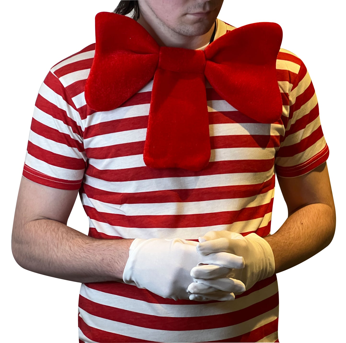 Labreeze Cat in the Hat 5-Piece Set – Red & White T-Shirt, Hat, Gloves, Bow Tie & Tail – World Book Day & World Book Week Fancy Dress Costume