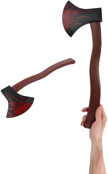 Bloodied Axe Halloween Costume Accessory (49cm) – Fake Weapon Prop for Fancy Dress, Haunted Houses, Horror Décor, Cosplay & Spooky Party Decorations