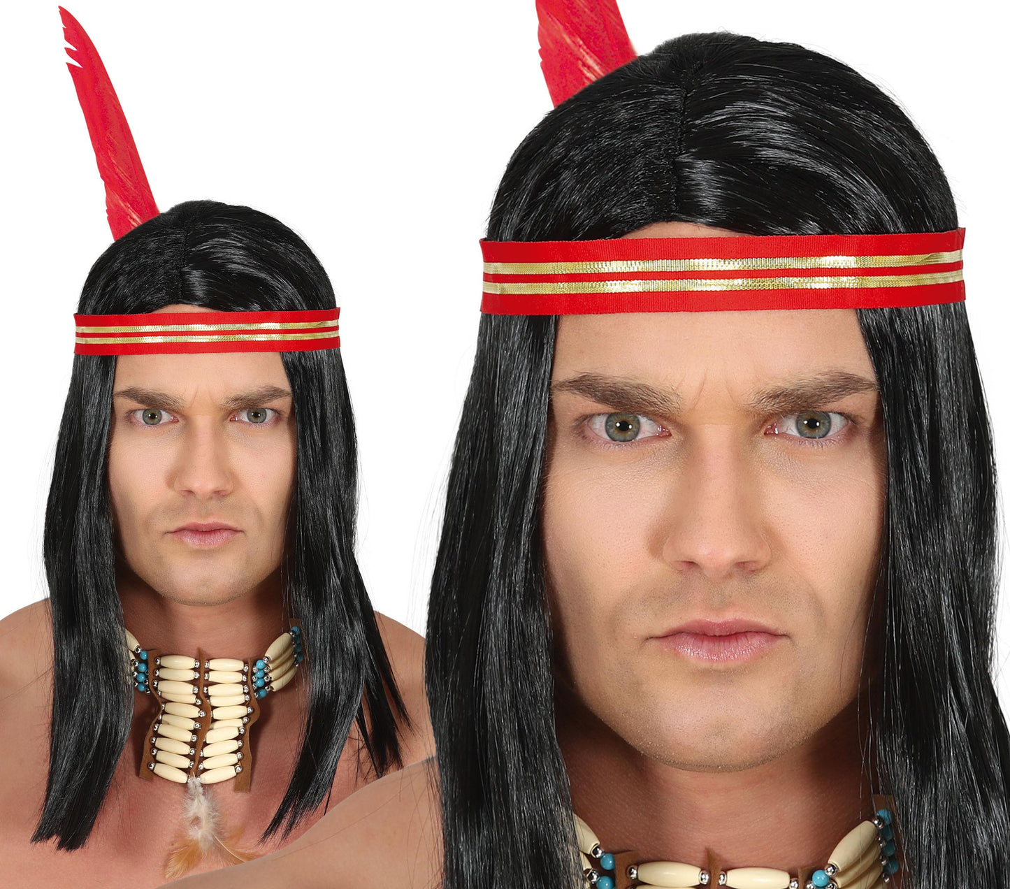 INDIAN WIG WITH FEATHER (BOX CONTAINER)