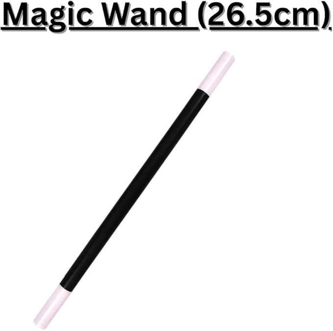 labreeze Black Satin Top Hat with Magic Wand (26.5cm) and White Gloves – Magician Costume Accessory Set