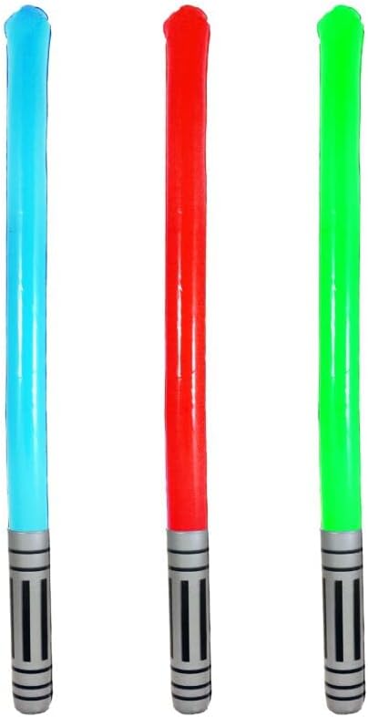 Inflatable Light Stick (90cm) – 3 Assorted Colours (Red, Blue, Green) – Space-Themed Fancy Dress Accessory, Kids Party Prop, Galaxy Defender Toy, Cosplay & Festival Fun