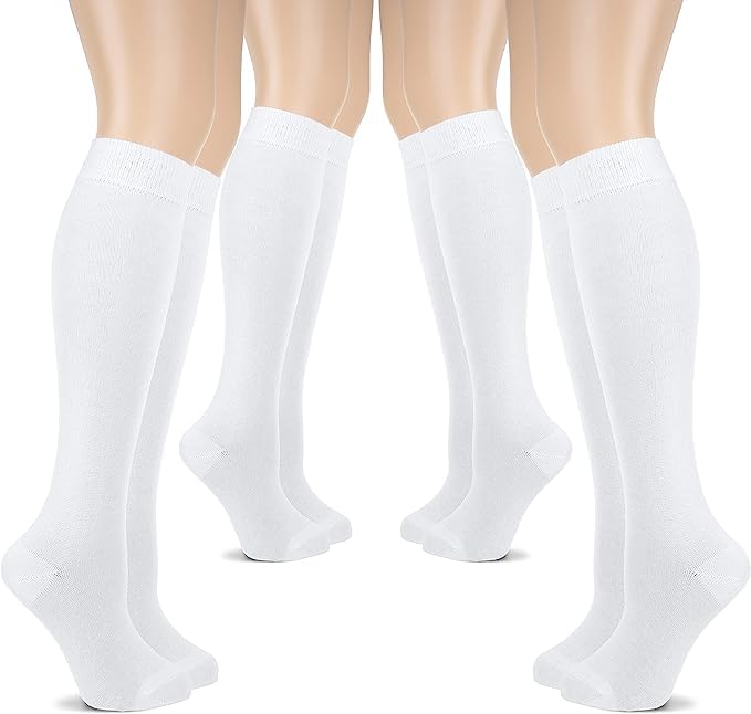 Girls Cotton Rich Knee High School Socks - Comfort Fit for Uniform, Party Wear, & Back to School