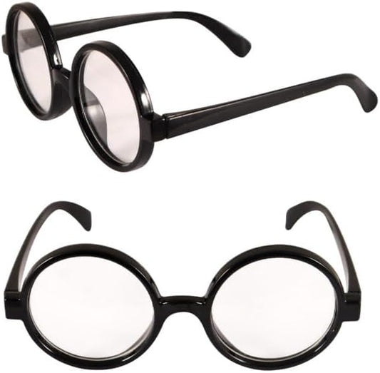 labreeze Adults Wizard Boy Round Glasses with Clear Lenses – Fancy Dress Costume Accessory for Halloween, Cosplay, Parties, Stage & Themed Events