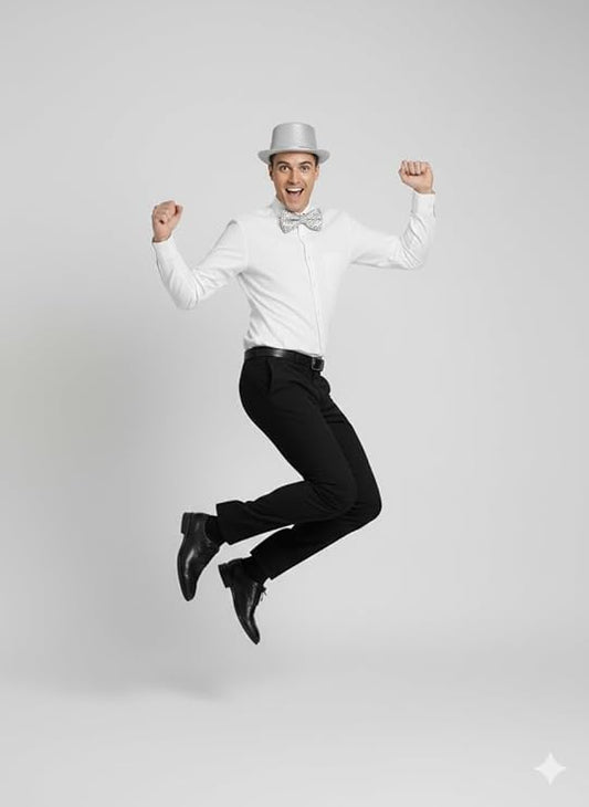 labreeze Silver Lurex Top Hat and Silver Sequin Bow Tie Set – Adult New Year’s Eve Party Costume Accessories