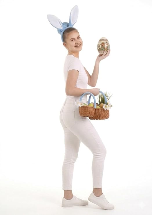 labreeze Bunny Ears Headband – Blue & White Easter Fancy Dress Accessory (21 x 26cm) - Labreeze Ltd