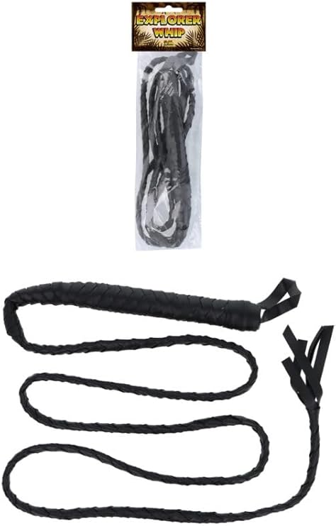 labreeze 2 Brown Cowboy Hats with Teeth & 2 Explorer Whips (2m) Set for Couple – Perfect for Western, Cowboy, Explorer Themed Costumes – Ideal for Halloween, Cosplay, and Party Costumes