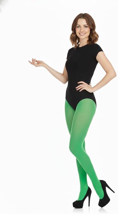 labreeze Green Tights – Stretchy Costume Tights for Christmas, Elf, St Patrick’s Day, Fancy Dress & Themed Parties