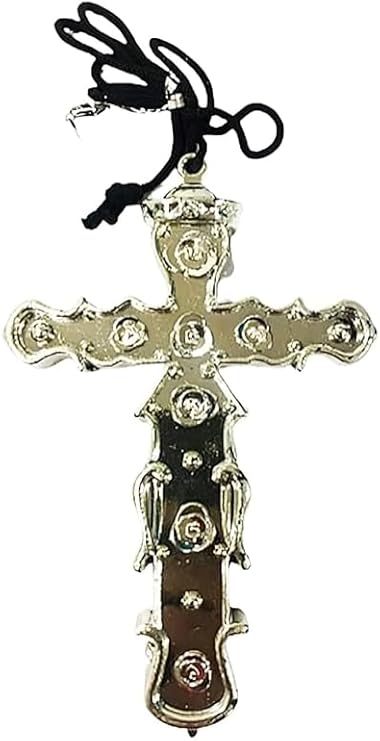 Labreeze Gold Cross Necklace (16cm) with 74cm Cord – Adult Fancy Dress Costume Accessory for Halloween, Religious Outfits, Stage Performances, Cosplay & Themed Parties