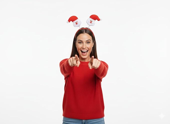 labreeze Christmas Santa Head Bopper Headband – Festive Holiday Party Accessory with Wobbling Santa Topper