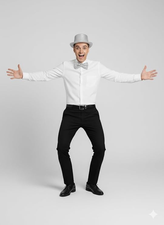 labreeze Silver Lurex Top Hat and Silver Sequin Bow Tie Set – Adult New Year’s Eve Party Costume Accessories