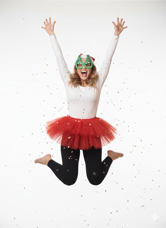 Labreeze Santa Hat and Christmas Tree Glasses Set – Festive Costume Accessories for Adults and Kids
