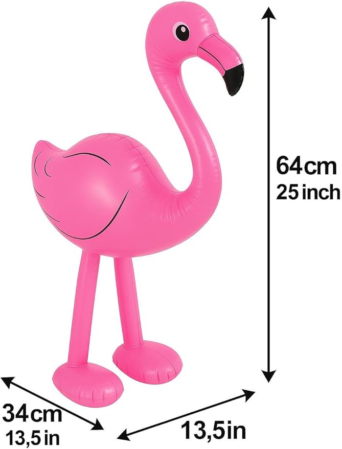 Inflatable Pink Flamingo 64cm – Blow Up Bird Toy for Luau, Summer Parties, Pool Decor & Kids Jungle Safari Theme – Fun Tropical Prop - Labreeze Ltd