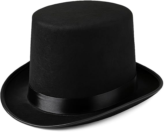 Adults  Posh Rich Victorian Gentleman Black Top Hat – Perfect for Costume Parties, Halloween, Themed Events, and Historical Reenactments